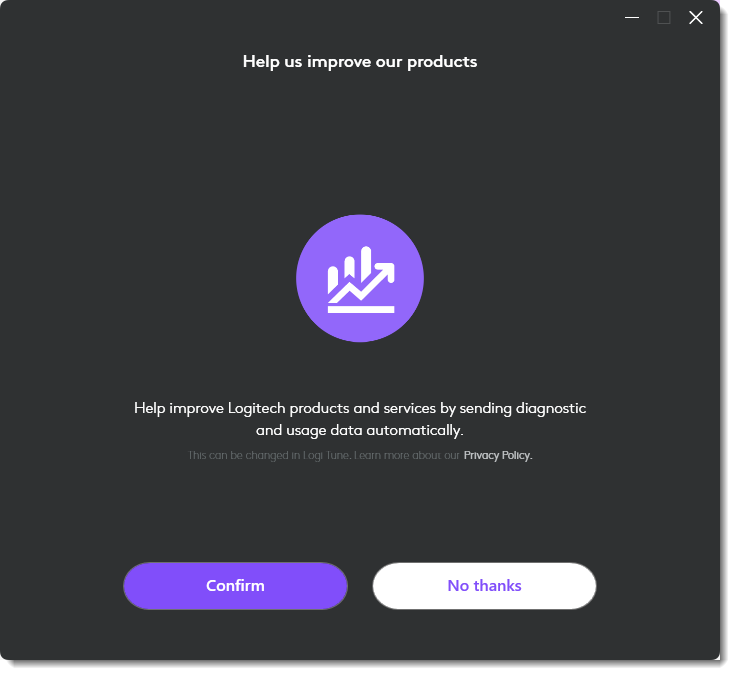 Help us improve our products dialog box.